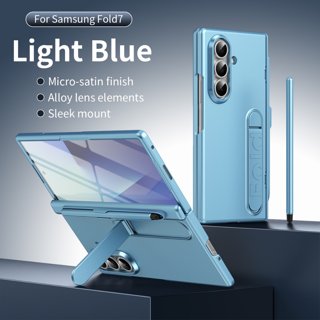 สําหรับเคส Samsung Galaxy Z Fold 7/Fold 6/Fold 5 พร้อมที่วางปากกาและฟิล์มนิรภัยสําหรับการป้องกันเต็มรูปแบบ