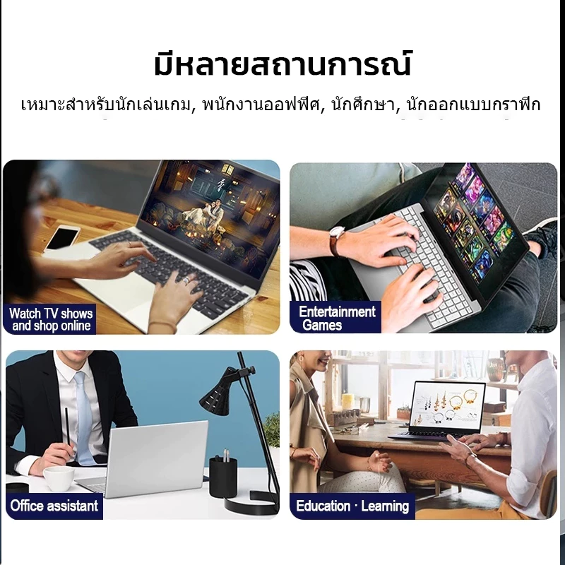 แล็ปท็อปธุรกิจ Lenovo จอแสดงผล Full HD ขนาด 15.6 นิ้ว, เว็บแคม Intel Core i7, แป้นพิมพ์ตัวเลข, Wi-Fi, Windows 11 Pro, สีเงิน (แรม 16GB | SSD 512GB) thumbnail 8