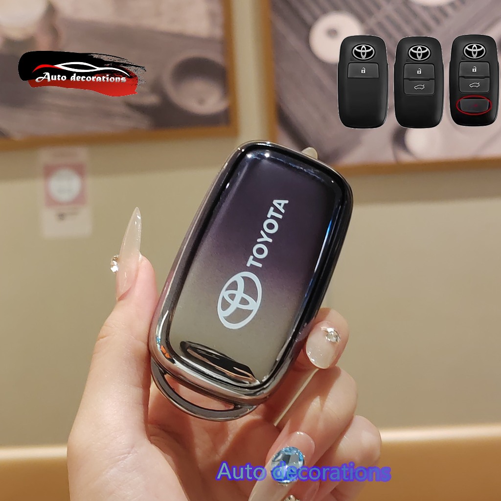 พวงกุญแจสีไล่เฉดสี Toyota YARIS CROSS/RAIZE/YARIS/Avanza/Vios2023/VELOZ ซองหุ้มกุญแจ พวงกุญแจรถยนต์ 