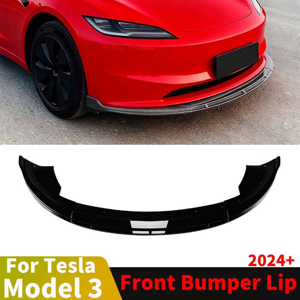 ด้านหน้า Air Dam Splitter กันชน Lip Protector สําหรับ Tesla รุ่น 3 Highland 2024 2025 อุปกรณ์ปรับแต่ง Body Kit Tuning