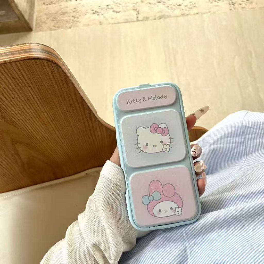 Ins iPhone กรณี Anti Slip น่ารักโฟลเดอร์ Kitty สําหรับ iPhone 17ProMax 17Pro 17 16ProMax 16Pro 16 15ProMax 15Pro 15 14ProMax 14Pro 14 13ProMax 13Pro 13
