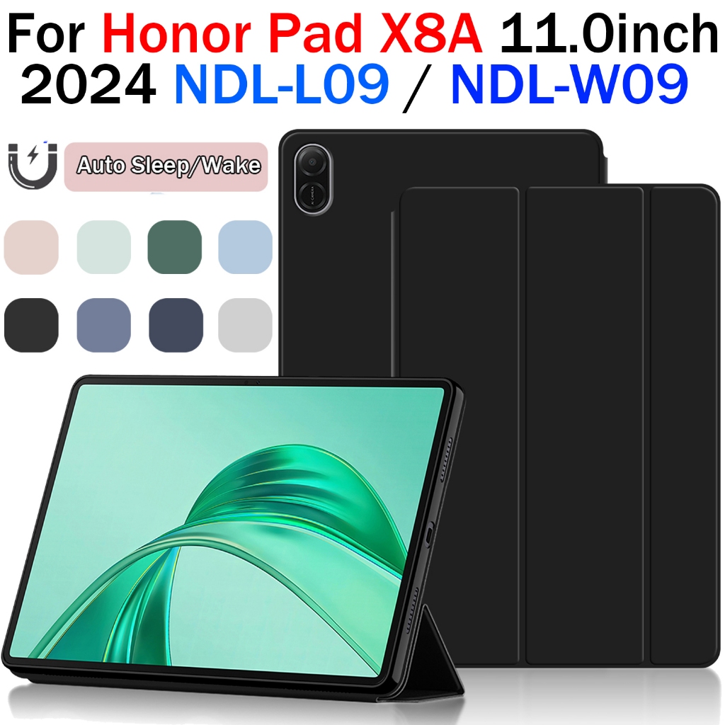 สําหรับHUAWEI Honor Pad X8A 11.0 2024 NDL-L09/NDL-W09 แท็บเล็ตซิลิโคนเหลวTri-พับกรณีกันกระแทก