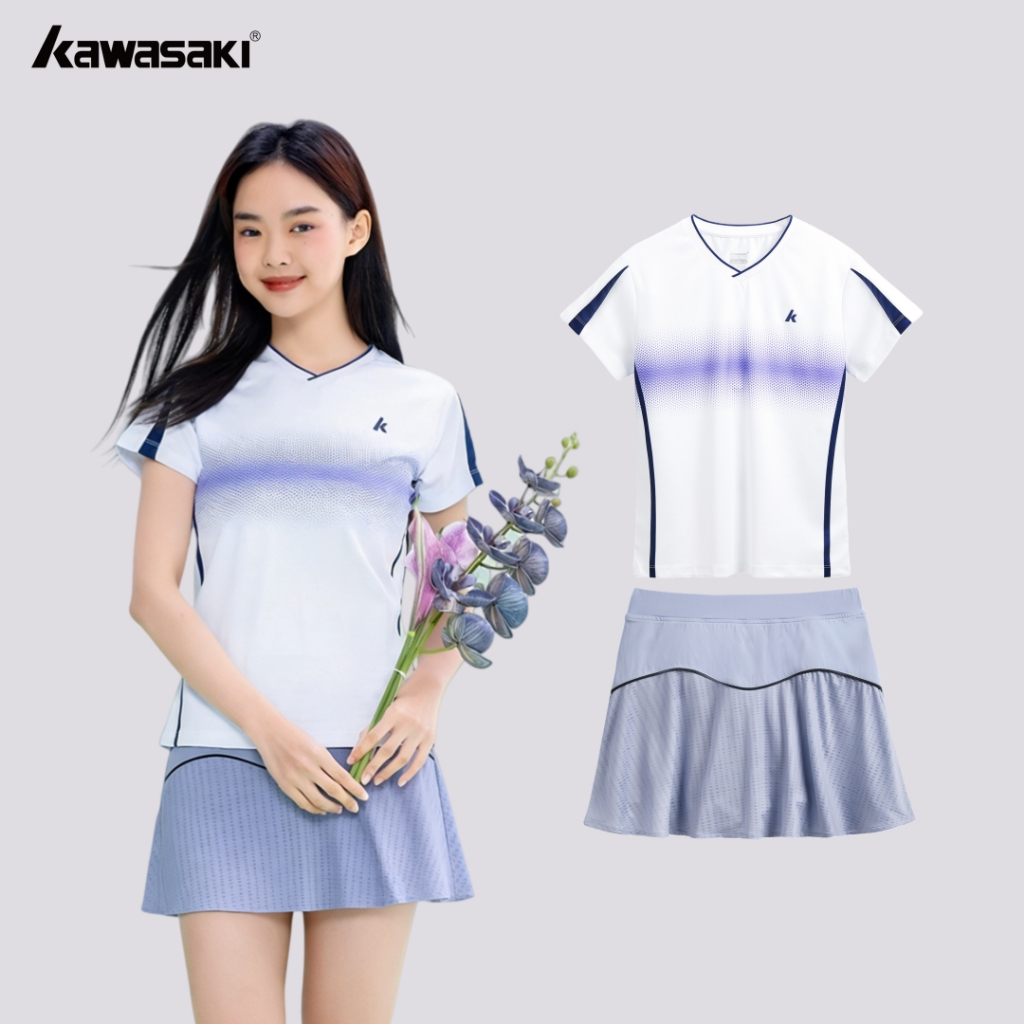 Kawasaki 2025 ใหม่ Pickleball แบดมินตันเทนนิส Jersey กีฬาเสื้อยืดผู้ชายและผู้หญิง Sweat-wicking แห้งเร็ว Breathable เสื้อลําลอง K1C02-C1027&K1C02-C2027