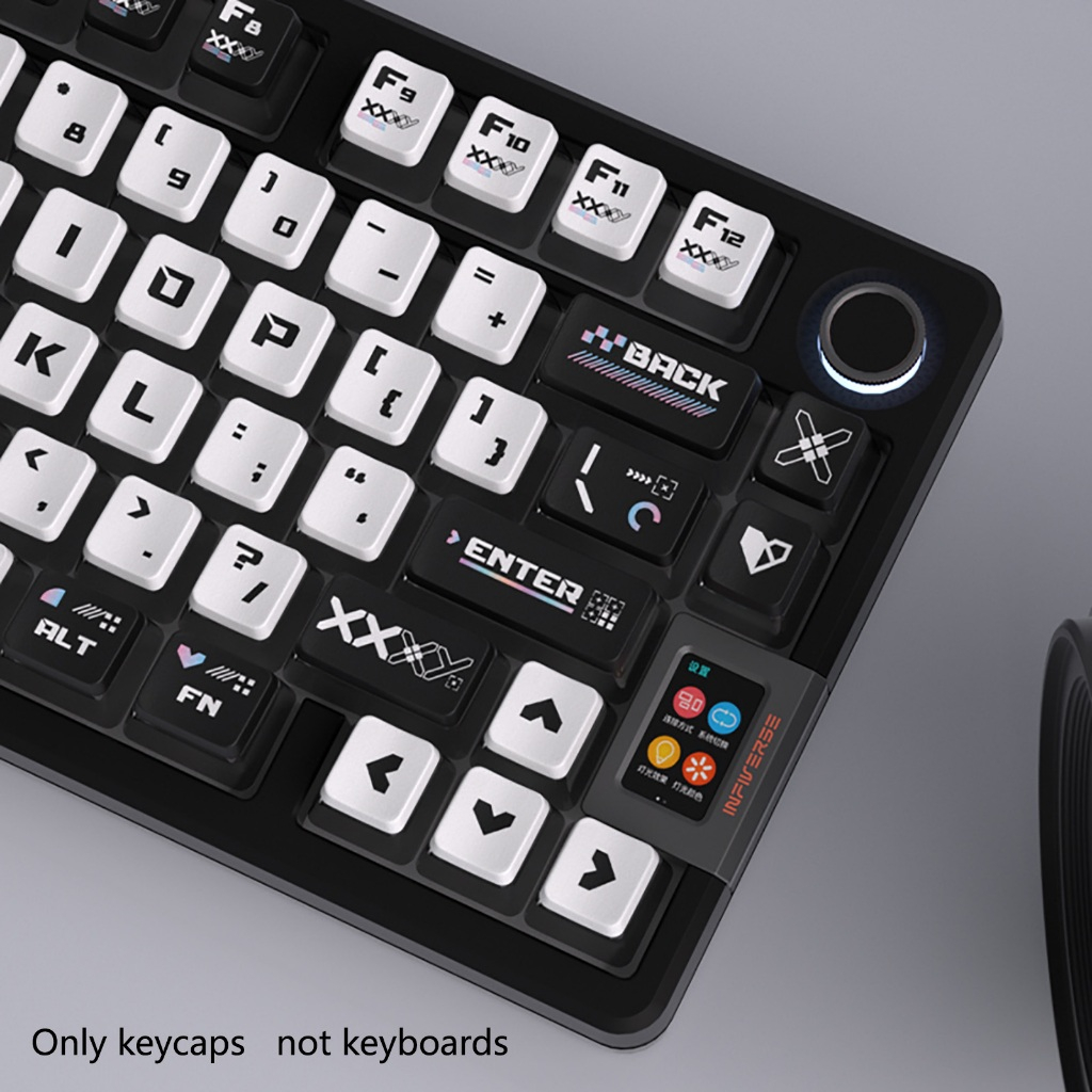 (เฉพาะปุ่มกด) พิมพ์สตรีมปุ่มกด OEM ความสูง 132 คีย์ PBT BOW สีดําและสีขาวสี Delicate Mechanical Keyb