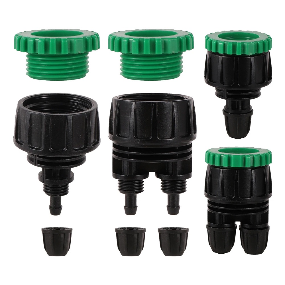 1/2 "3/4" ด้ายหญิงถึง 4/7 มม.ล็อค 1/2-Way Connector บ้านสวน Orchard สนามหญ้าชลประทาน Capillary ข้อต่อ