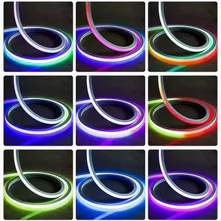 ไฟเส้น RGBIC แบบซิลิโคน 🌈 เปลี่ยนสีได้หลายโหมด ควบคุมด้วยรีโมท/แอปมือถือ USB 5V ตกแต่งห้องนอน โต๊ะคอม
