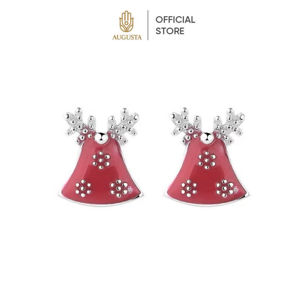 Augusta Christmas Reindeer Stud Earrings Red | Festive Holiday Cute Earrings for Women
