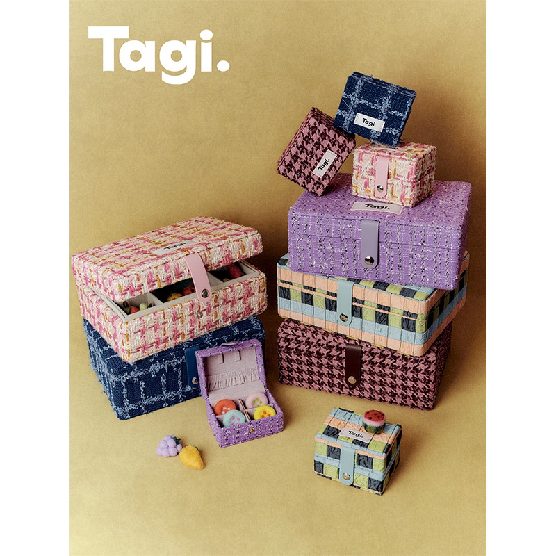 Tagi. Jewelry Storage Box Double Layer กล่องเก็บของ กล่องของขวัญ ของขวัญวันเกิด ถักผลไม้ลายจุด
