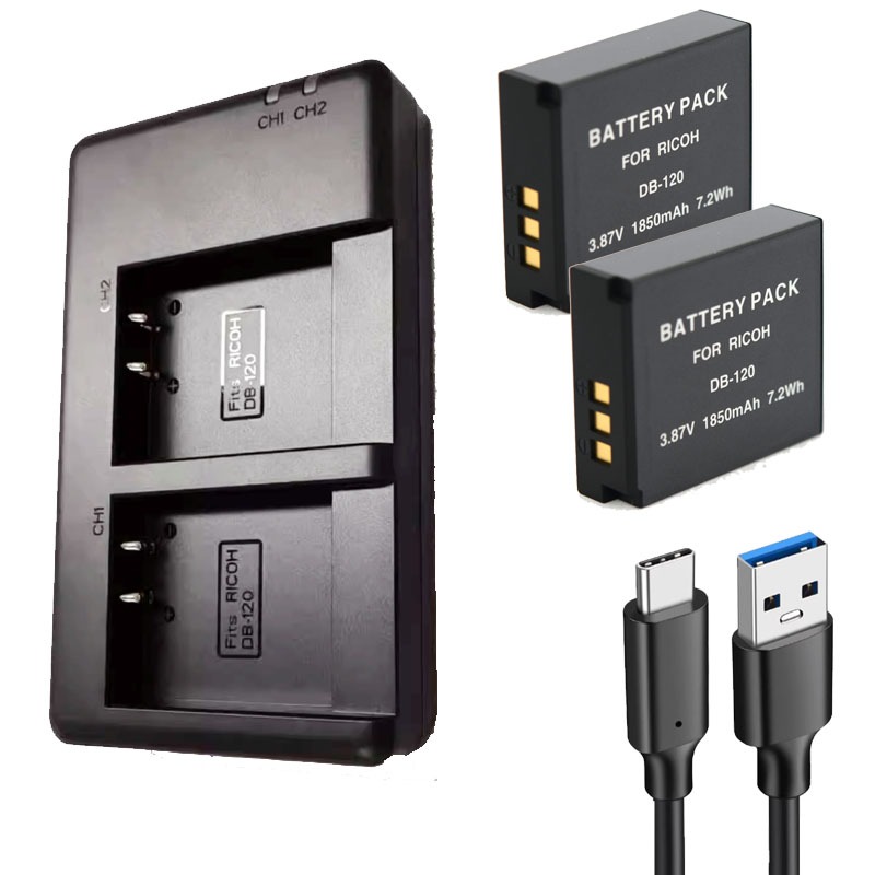 เหมาะสําหรับ Ricoh Ricoh GR4 กล้อง Ricoh GR4 เครื่องชาร์จแบตเตอรี่เฉพาะ Ricoh DB-120 แบตเตอรี่ที่ไม่