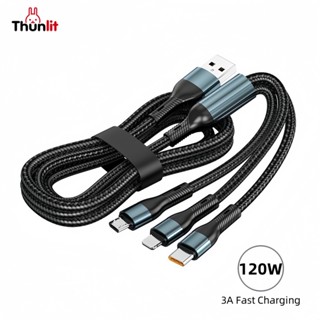 Thunlit 3-in-1 Fast สายชาร์จ 120W สายชาร์จ Braided Data Cabl…