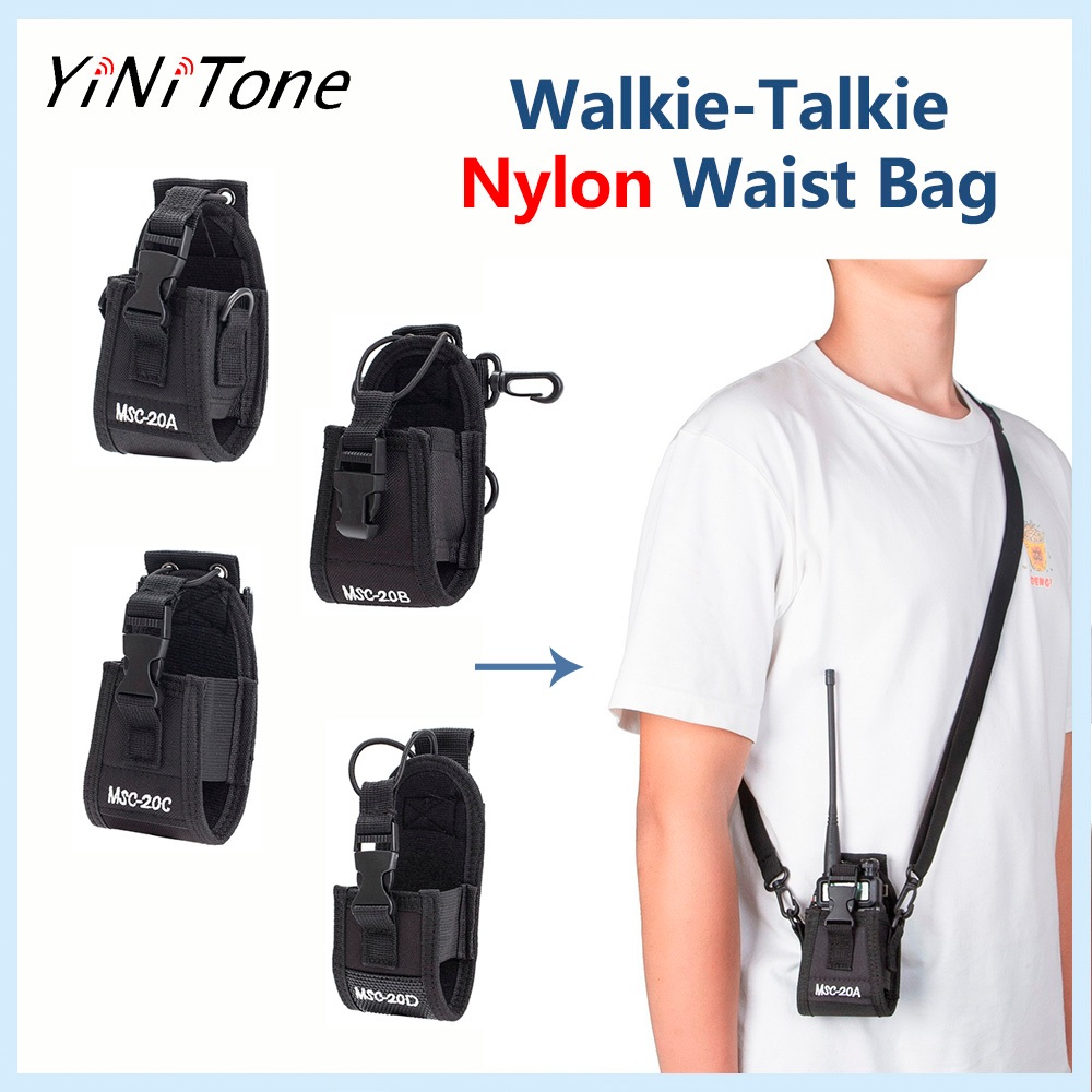 MSC-20A/B/C/D ไนลอนกระเป๋าเอวกระเป๋าสําหรับ Walkie Talkie & ชุดหูฟัง - Baofeng UV5R, UV-9R Plus, UV8
