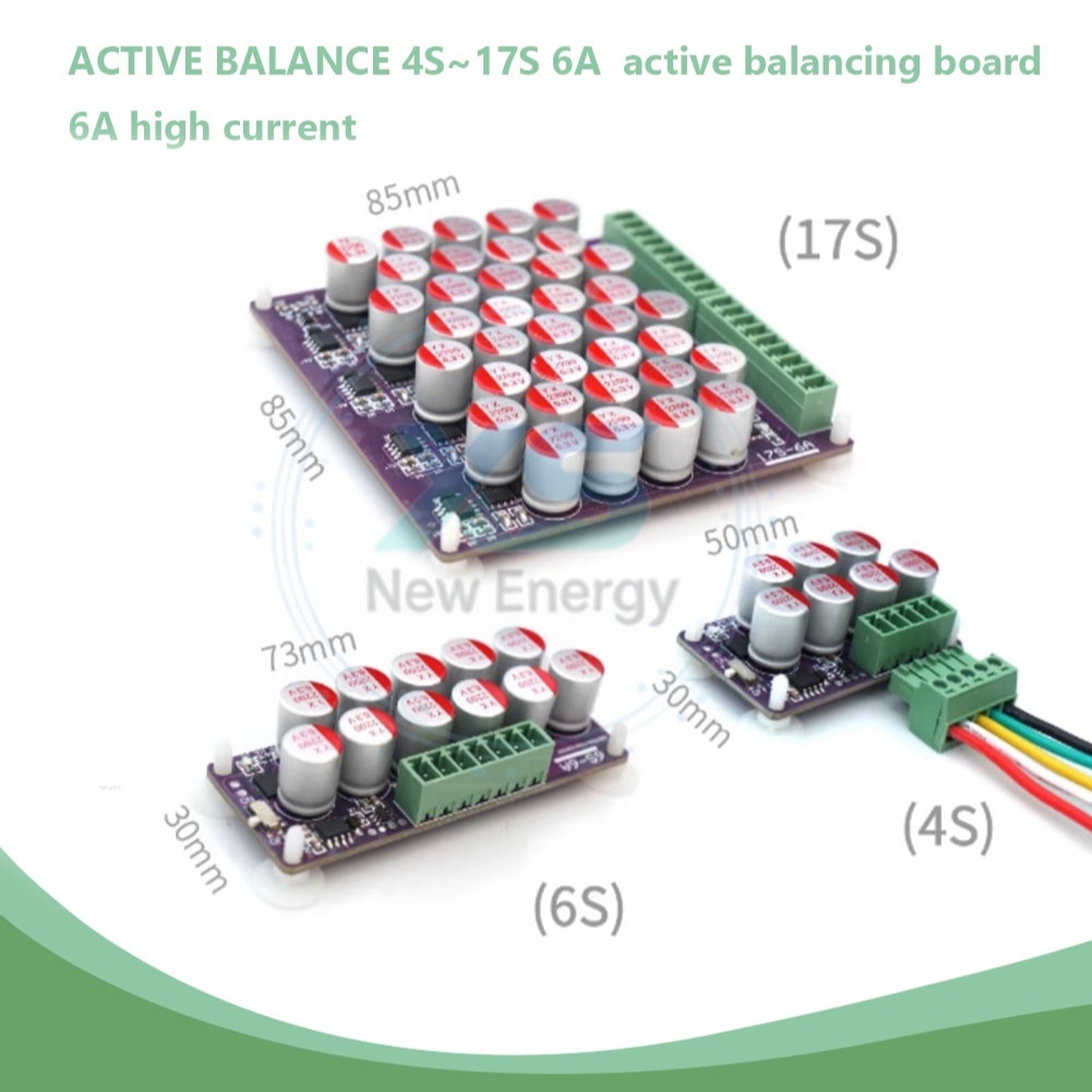 【COD】4S~17S Active Balance 6A Active Balancing Board สําหรับแบตเตอรี่ LiFePo4 และ Li-ion