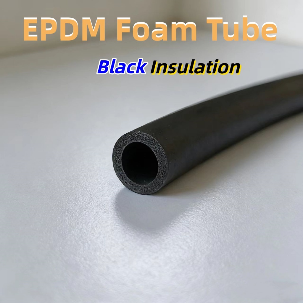 ท่อโฟม EPDM สีดําฉนวนกันความร้อน Hollow O ประเภทหลอดโฟมแทรก EPDM ยางโฟมแถบกลวง