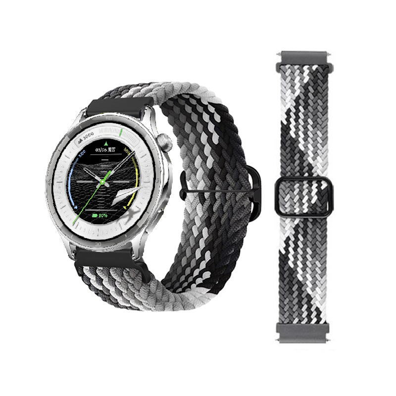 สําหรับ OPPO Watch S ไนลอนยืดหยุ่นถักสายนาฬิกา 22 มม