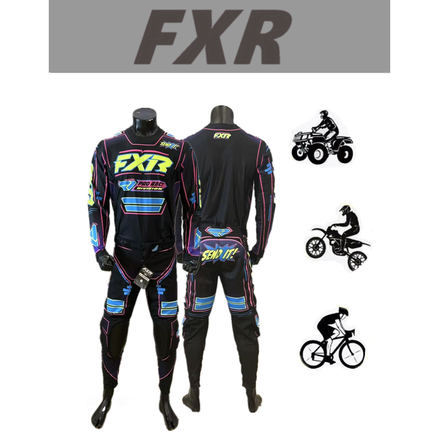FXR ชุดขี่มอเตอร์ไซค์ออฟโรดสีดํา