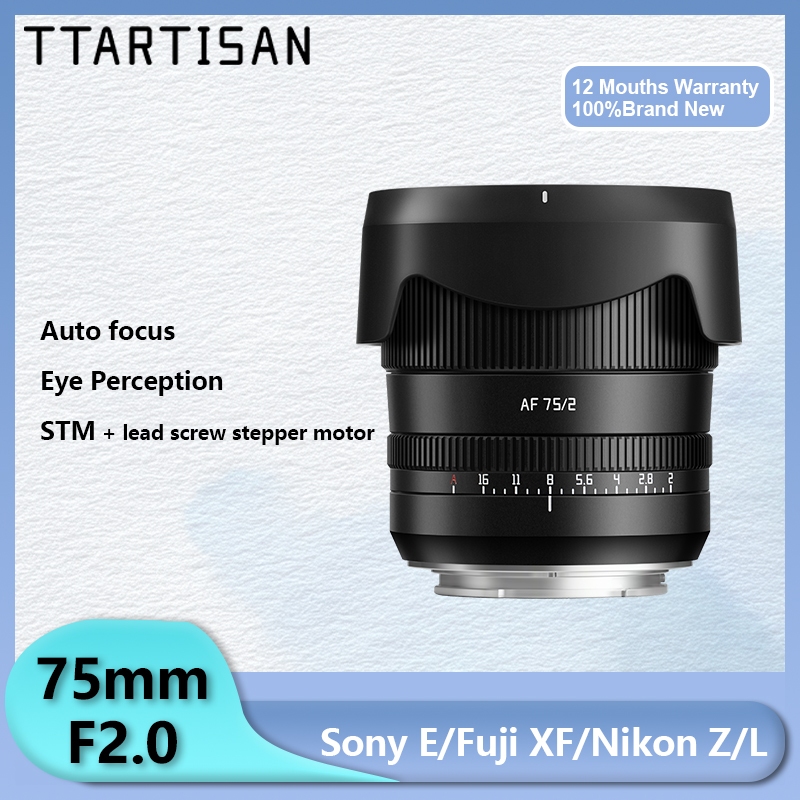 TTArtisan AF 75mm F2 Full Frame Autofocus เลนส์สําหรับการถ่ายภาพภาพบุคคลสําหรับ Fujifilnm XF XT5 XM5