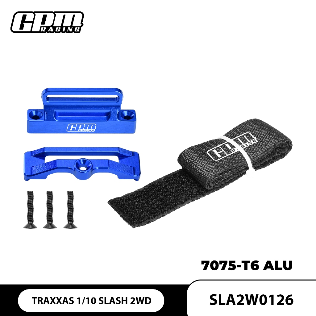 GPM 7075-T6 แบตเตอรี่โลหะผสม HOLD-DOWN สําหรับ TRAXXAS 1/10 SLASH 2WD / SLASH 4x4 VXL / SLASH MUDOSF