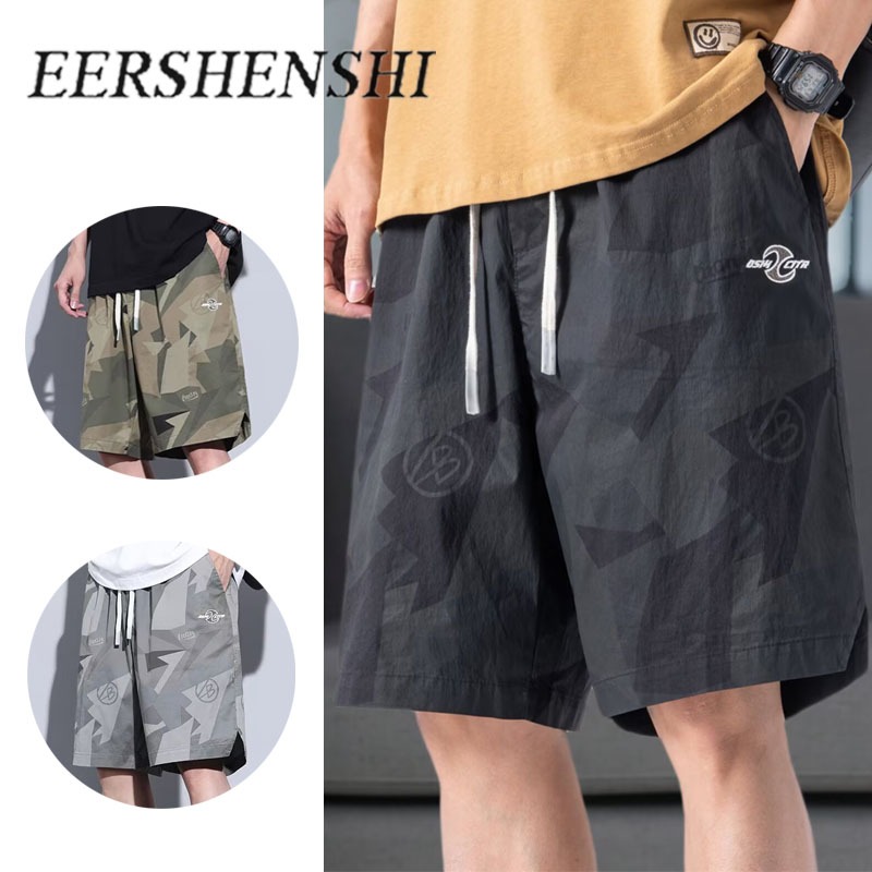 EATSHENSHINE กางเกงกีฬาขาสั้นทรงหลวมสําหรับผู้ชายฤดูร้อนใหม่