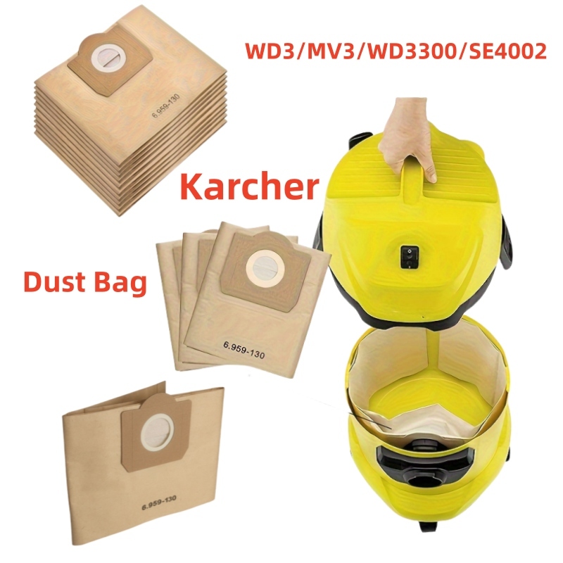 เปลี่ยนสําหรับเครื่องดูดฝุ่น Karcher ถุงเก็บฝุ่น WD3 MV3 WD3300 SE4002 Vacum เครื่องดูดฝุ่นถุงกรองอุ