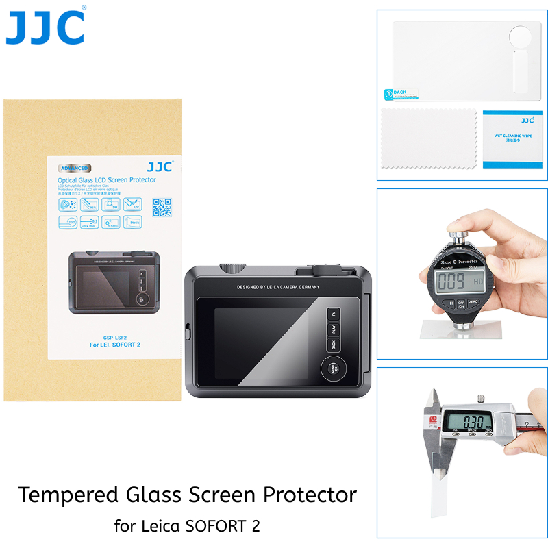 JJC กระจกนิรภัยป้องกันหน้าจอสําหรับ Leica SOFORT 2 Sofort2 กล้อง LCD ป้องกันรอยขีดข่วนและกันฝุ่นฟิล์