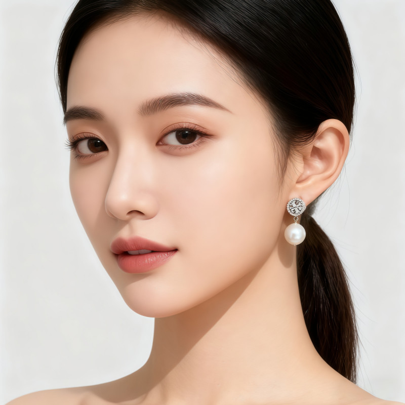 ชุดแฟชันสไตล์ฝรั่งเศสมุกกระดุม และแบบเกาหลีมินิมอลสีพีช ชุดสองชิ้น - รูปที่ 4