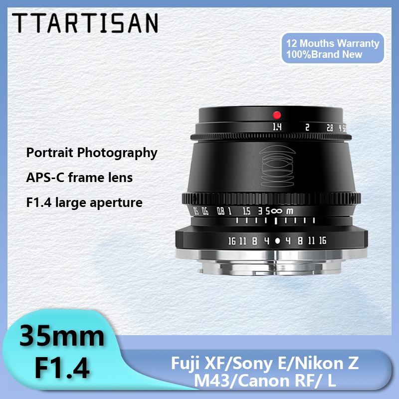 TTArtisan 35mm F1.4 โฟกัสแบบแมนนวลโฟกัส APS-C เลนส์กล้อง สำหรับ E/ X/M43/ M/L/ Z Mount Cameras