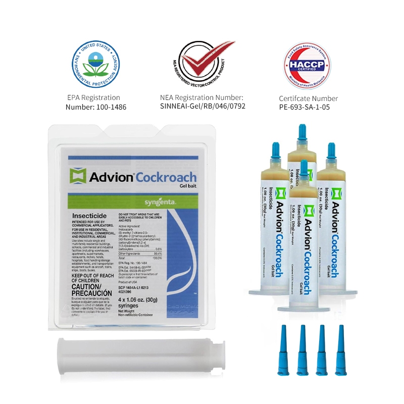 เหยื่อเจลแมลงสาบ Syngenta Advion 4 หลอด x 30-Grams, 1 Plunger และ 4 Tips, เหยื่อเจล roach ที่ขายดีที่สุดในสหรัฐอเมริกา, แบรนด์ใหญ่ที่ปลอดภัยและมีประสิทธิภาพมากขึ้น