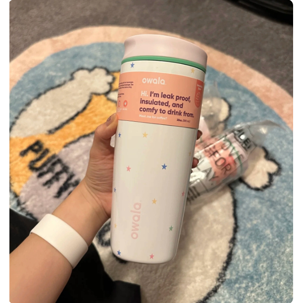 Owala Ceramic Liner Clutch Cup ความจุขนาดใหญ่ Coffee Thermos Cup Lucky Star Super Beautiful 596ml
