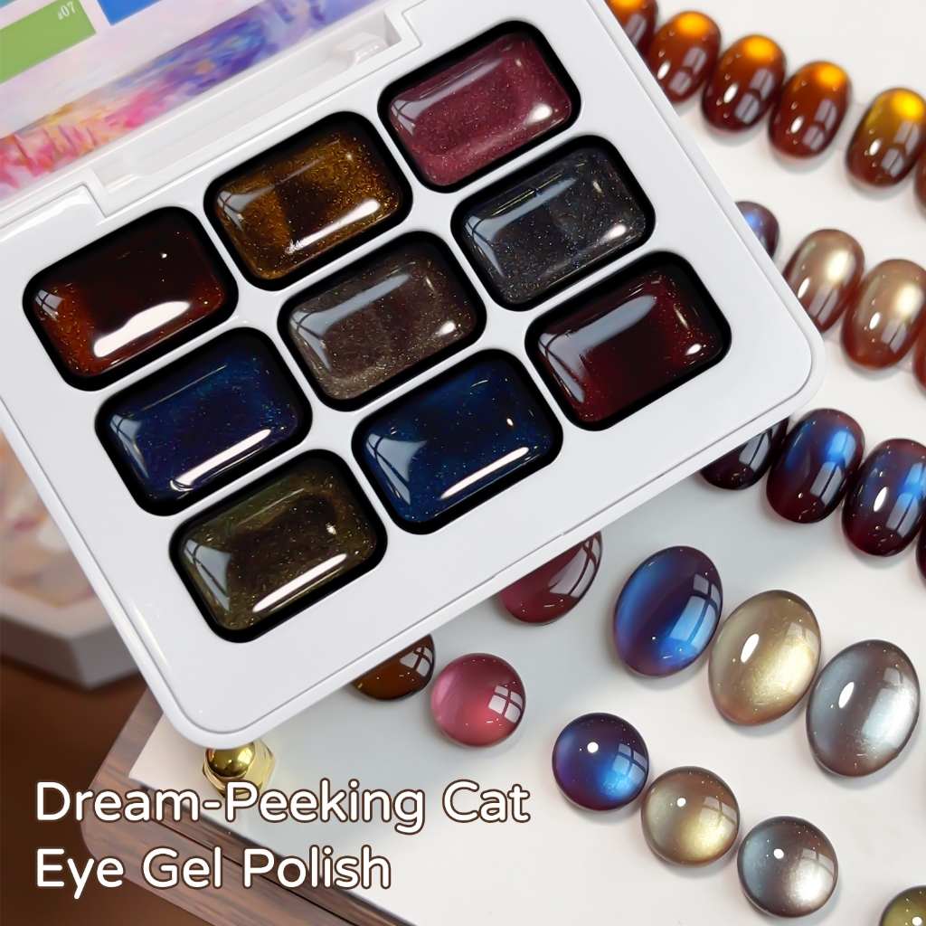 JILLRADIA สไตล์ใหม่ Amber สีส้ม Cat Eye Gel ยาทาเล็บติดทนนานเงาเหมาะสําหรับร้านทําเล็บ - รูปที่ 2