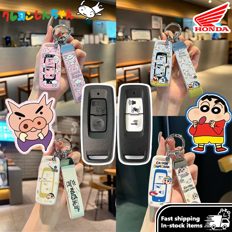 OFF CURVE Shin-chan Honda pcx160/giorno/forza 350/คลิก 160 พวงกุญแจรถจักรยานยนต์ Honda ปลอกกุญแจรถมอ