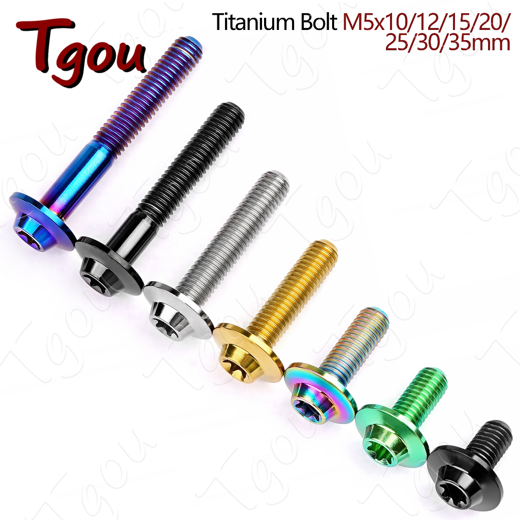 Tgou Titanium Bolt M5x10/12/15/20/25/30/35 มม.สกรูหัว Torx เหมาะสําหรับการปรับเปลี่ยนเปลือกหัวรถจักรและซ่อม