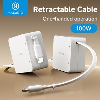 Hagibis Retractable USB C สาย 100W USB C ถึง USB C Nexode สายชาร์จโต๊ะ Fast สายชาร์จสําหรับ iPhone 17 16 Macbook iPad