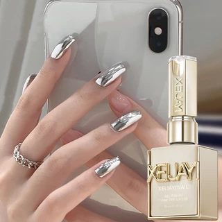 XEIJAYI 15มล น้ำยาทาเล็บสีเงินเมทัลลิกใหม่ ติดทนนาน เหมาะสำหรับงาน DIY ที่บ้านและร้านทำเล็บ