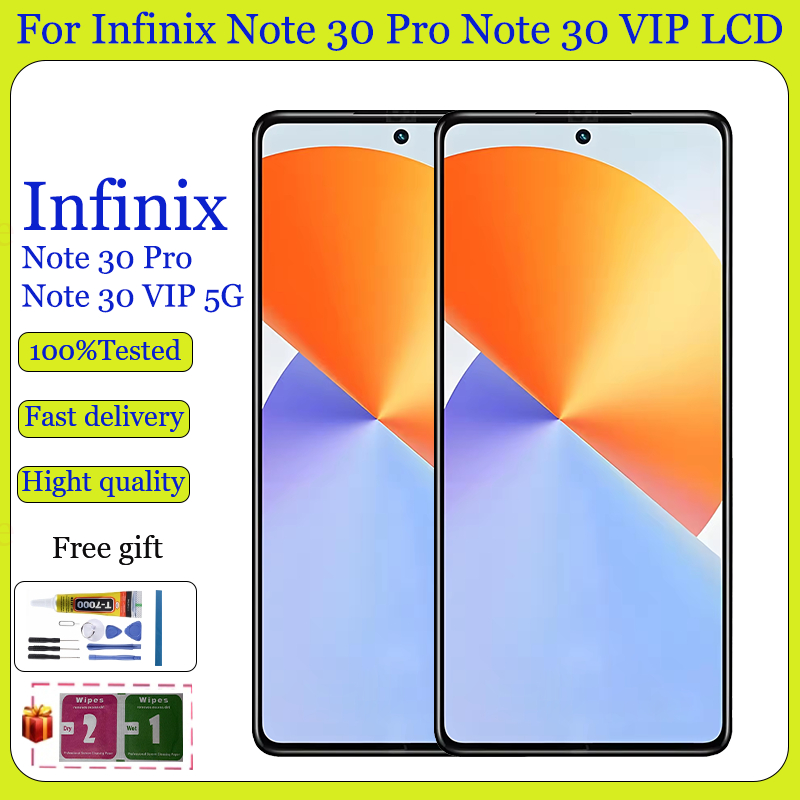 Original AMOLED สําหรับ Infinix Note 30 Pro หมายเหตุ 30 VIP 5G จอแสดงผล LCD หน้าจอสัมผัสเปลี่ยน