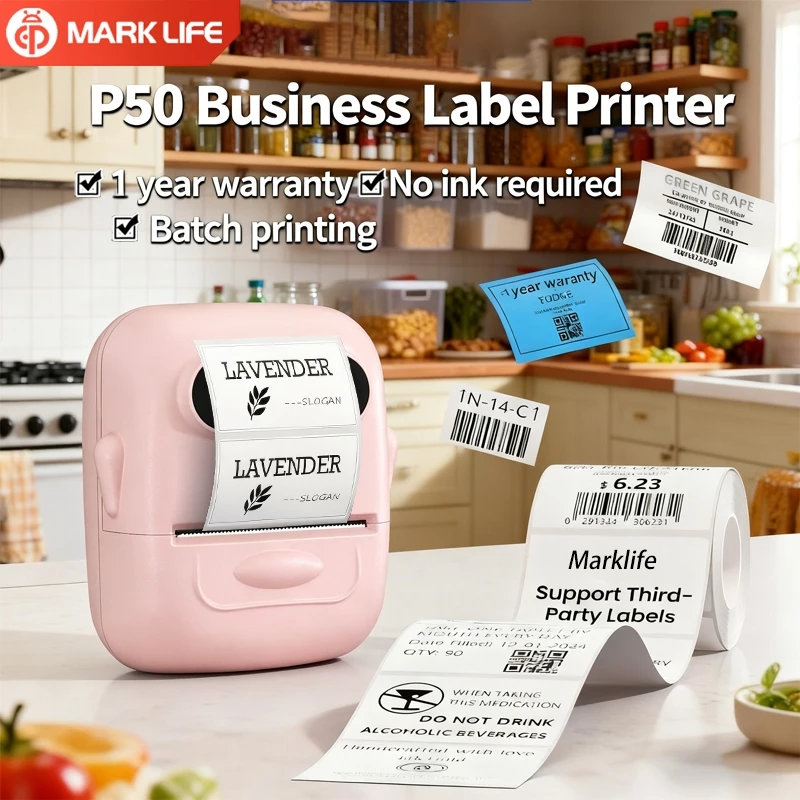 Marklife Portable P50 Bluetooth Printer Label Printer Name Tag Sticker For Label Sticker ป้ายราคา