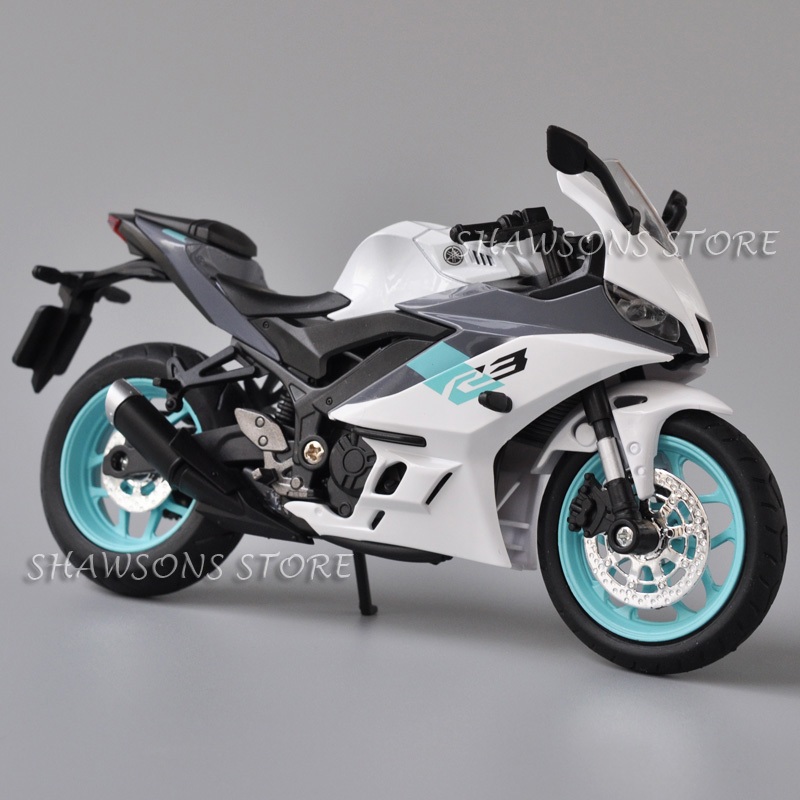 1:12 Scale Diecast รถจักรยานยนต์ของเล่น Yamaha YZF-R3 Sport Bike Miniature Replica พร้อมเสียงและแสง