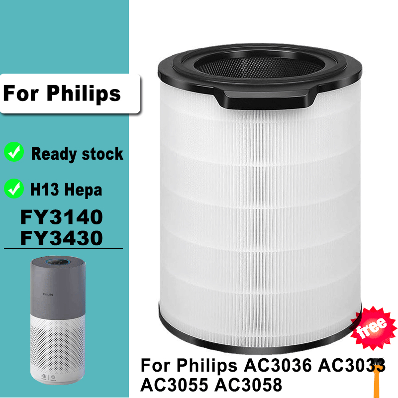 เปลี่ยน H13 ตัวกรองถ่านกัมมันต์ Hepa FY3140 FY3430 ใช้งานร่วมกับ Philips AC3036 AC3033 AC3055 AC3058