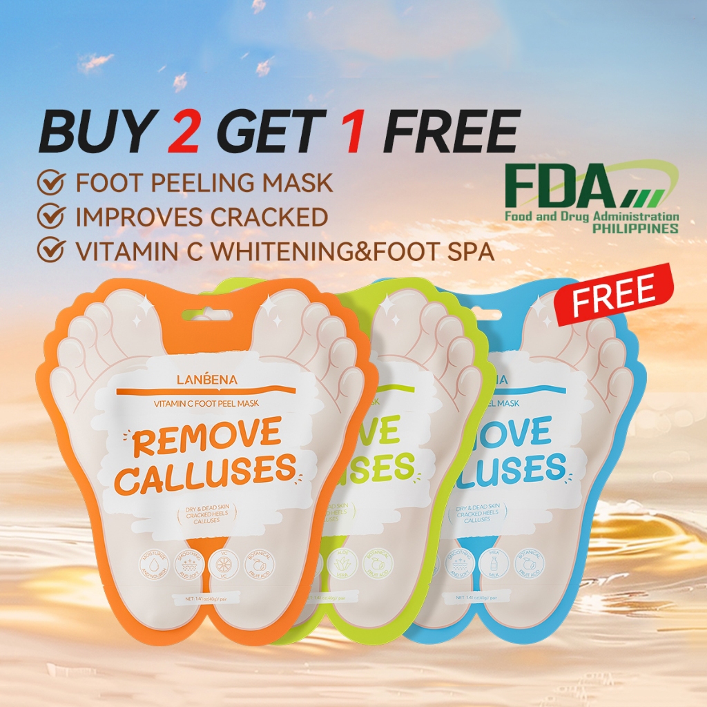LANBENA Foot Mask Exfoliating Whitening สปาเท้า ขัดเท้าแคลลัส remover Dead Peel Off Mask ปรับปรุงส้นเท้าแตก