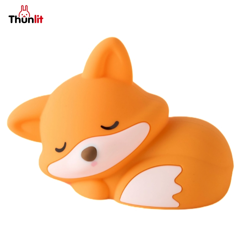 Thunlit Fox Night Light ซิลิโคน Pat Little Fox โคมไฟห้องนอนบรรยากาศโคมไฟข้างเตียง USB ชาร์จของขวัญสร้างสรรค์