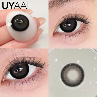 {องศา -0.00~-5.00} UYAAI คอนแทคเลนส์สายตาสั้น 14.5 มม. คอนเทคเลนส์สีดํา คอนแทคเลนส์สีธรรมชาติ