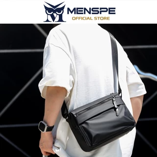 MENSPE กระเป๋าสะพายไหล่ผู้ชายแฟชั่น Messenger ความจุขนาดใหญ่กระเป๋าข้ามร่างกายกันน้ําน้ําหนักเบากระเป๋าลําลอง