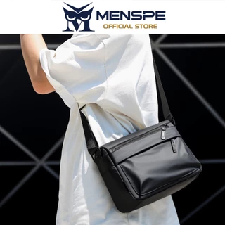 MENSPE กระเป๋าสะพายไหล่ผู้ชายแฟชั่น Messenger ความจุขนาดใหญ่กระเป๋าข้ามร่างกายกันน้ําน้ําหนักเบากระเป๋าลําลอง