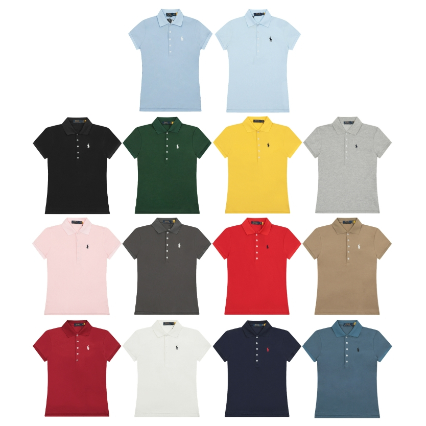 Classic Basic Womens All-Match Slim-fit POLO Short Sleeve