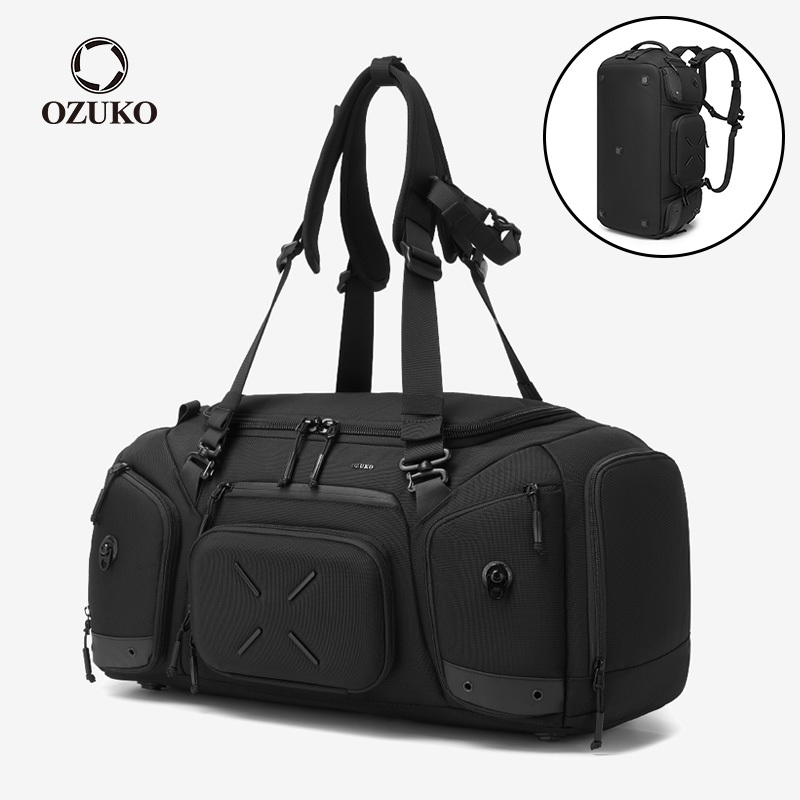 OZUKO Travel Duffle Bag มัลติฟังก์ชั่นยิมกีฬากระเป๋ากันน้ํากลางแจ้งพร้อมช่องใส่รองเท้า