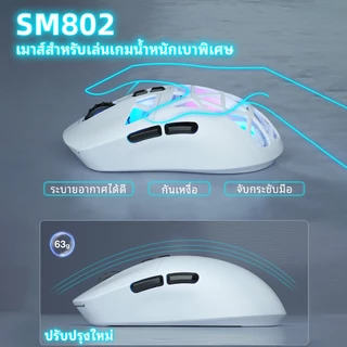 Solakaka SM802 เมาส์แบบกําหนดเองเปลี่ยนเชลล์การเชื่อมต่อ Tri-mode RGB 6 DPI ปรับรองรับที่กําหนดเอง