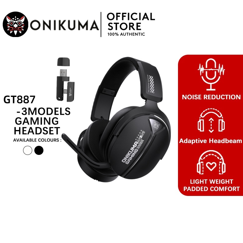 ONIKUMA GT887 Three Mode Headphone Gaming Headset 3 โหมด Bluetooth 5.3 / 2.4G / Type-C รับประกัน 2 ป