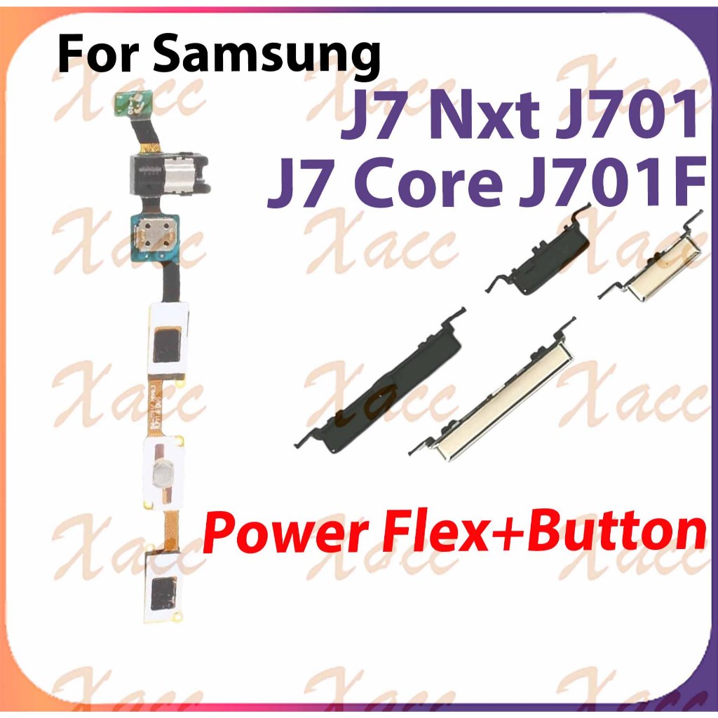 สําหรับ Samsung Galaxy J7 Nxt J701 / J7 Core J701F ปุ่มปรับระดับเสียงสายเคเบิล Flex พร้อม ON OFF ด้านข้าง Key เอาต์พุตริบบิ้นอะไหล่ซ่อมโทรศัพท์ติดตั้งเปลี่ยน