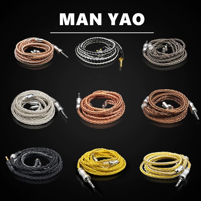 FENGRU Man Yao 16 Strand 400 แกนคริสตัลทองแดงชุบเงิน MMCX 2Pin 0.78 มม.QDC A2DC IE900 300 หูฟังอัพเก