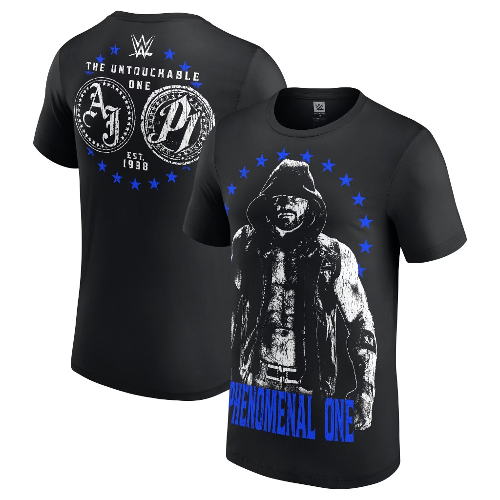 ใหม่ Wwe Mens Black AJ Styles Untouchable T-Shirt