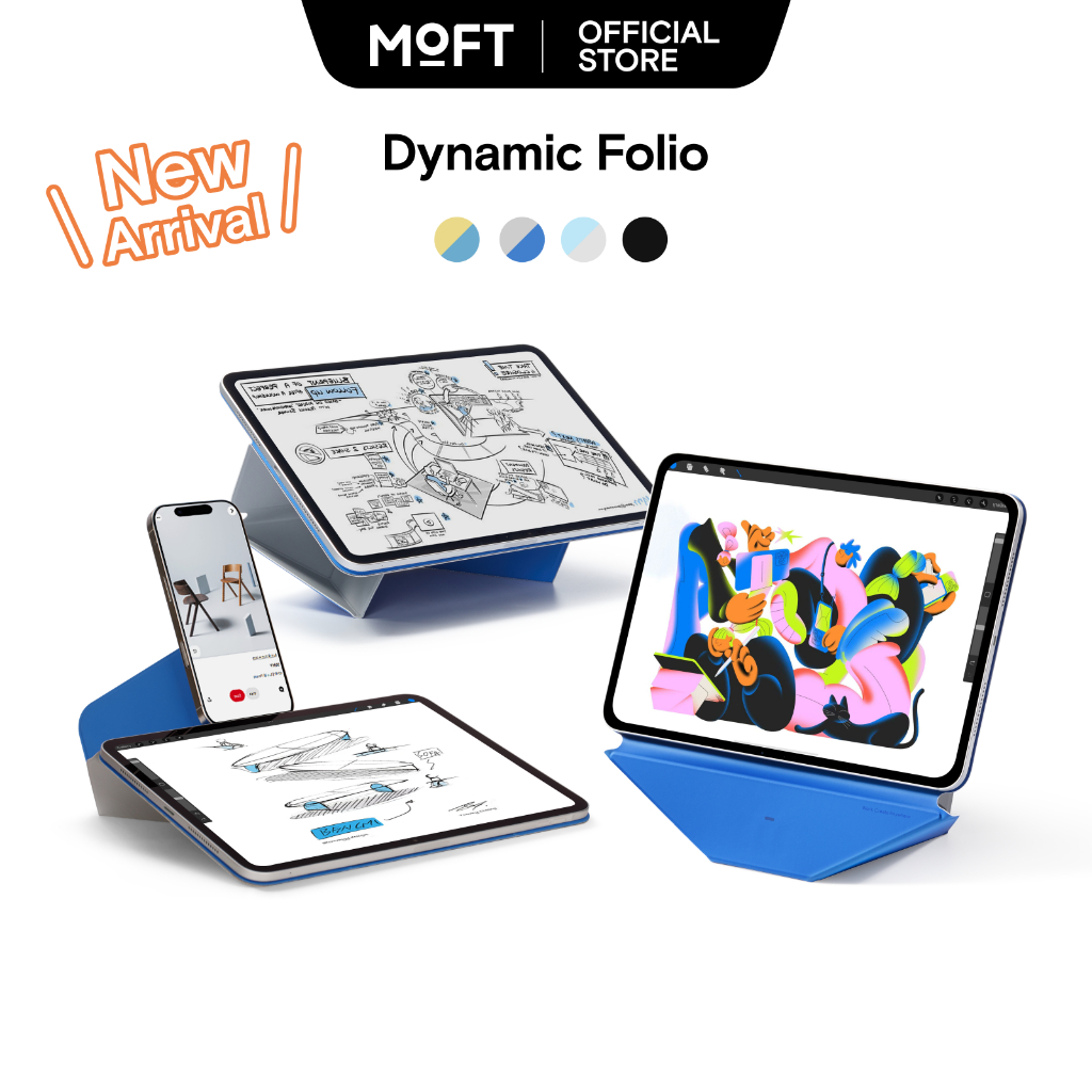 MOFT Dynamic Folio สําหรับ for iPad Air 11 M2/M3 & Pro 13 M4/M5 & iPad mini 7 (2025) iPad pro 11 M4/